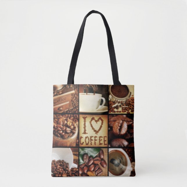 Tote Bag I Love Coffee Collage (Devant)