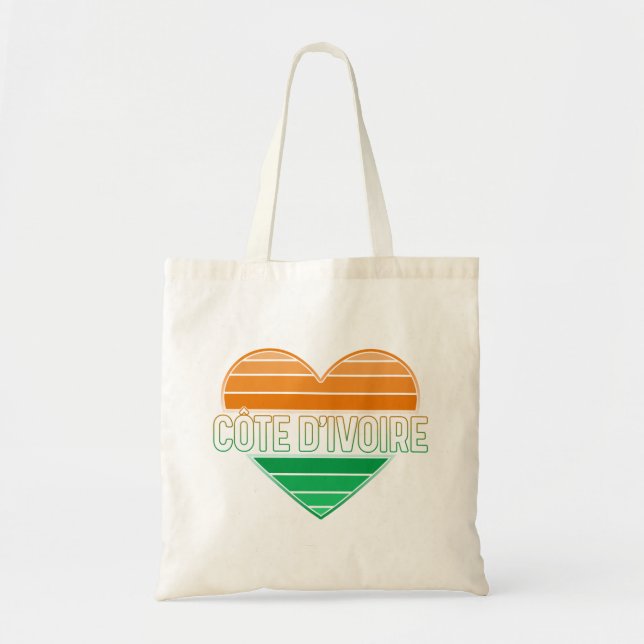 Tote Bag I Love Côte d'Ivoire, Côte d'Ivoire Coeur (Devant)