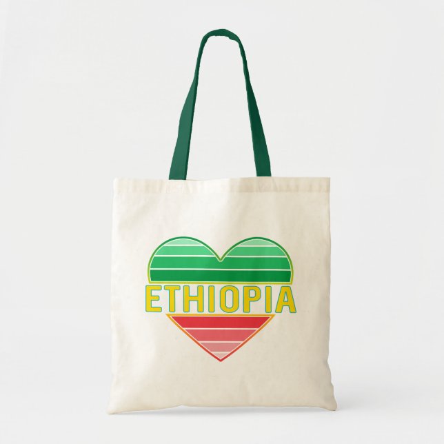 Tote Bag I Love Ethiopia, Ethiopian Heart (Devant)