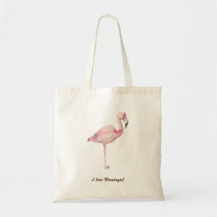 Tote Bag I love Flamingos   Pink Flamingo