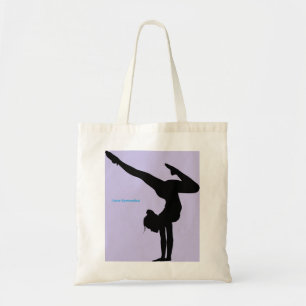 Tote Bag I Love Gymnastique - Gymnaste avec Arrière - plan 
