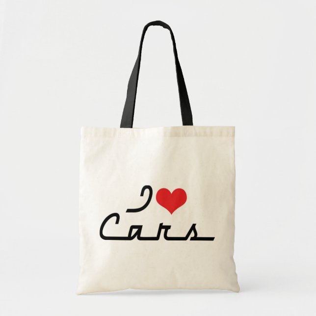 Tote Bag I Love Heart Cars - Classic Car Lover (Devant)