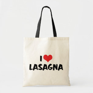 Tote Bag I Love Heart Lasagna - Italien Food Pasta Lover
