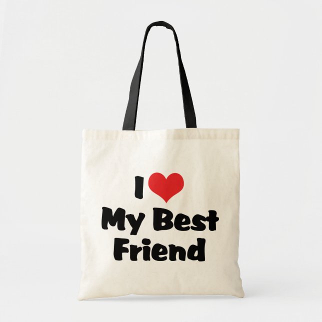 Tote Bag I Love Heart My Best Friend - BFF (Devant)