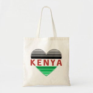 Tote Bag I Love Kenya, Kenyan Heart