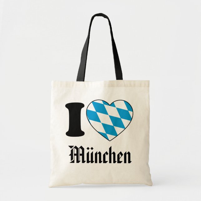 Tote Bag I Love Munich, Bavaria, Allemagne (Devant)
