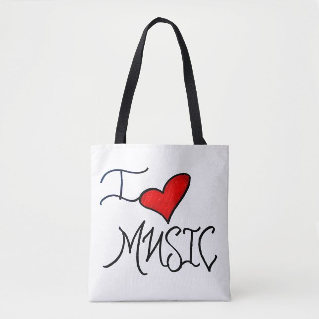 Tote Bag I Love Music (Devant)