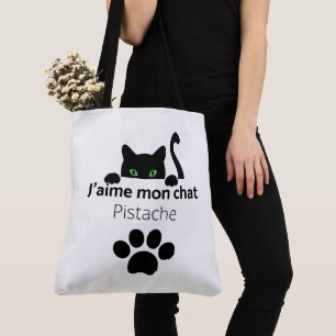 Tote Bag I love my cat Pistache