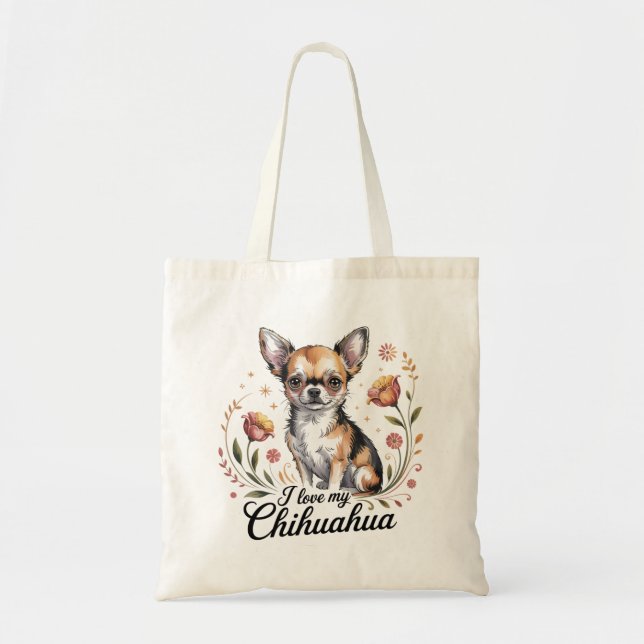 Tote Bag I love my chihuahua  (Devant)