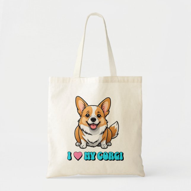 Tote Bag I Love My Corgi (Devant)