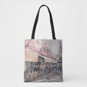 Tote Bag I Love Paris Cafe Street Scène