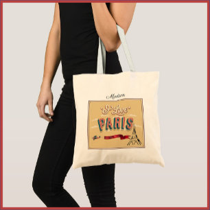 Tote Bag I Love Paris Poster vintage