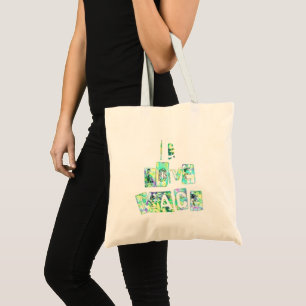 Tote Bag I Love Peace Beautiful Art Print Text Design
