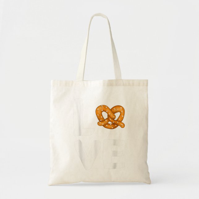 Tote Bag I Love Pretzels for Pretzel Day Funny Office Wear (Devant)