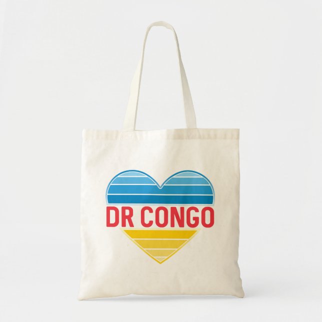 Tote Bag I Love RD Congo, Congo-Kinshasa Coeur (Devant)