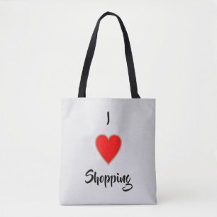Tote Bag I Love Shopping >Shopping Citations sur Totes