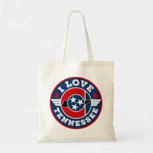 Tote Bag I Love Tennessee State Flag and Map