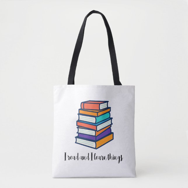 Tote Bag I read and learn things (Devant)