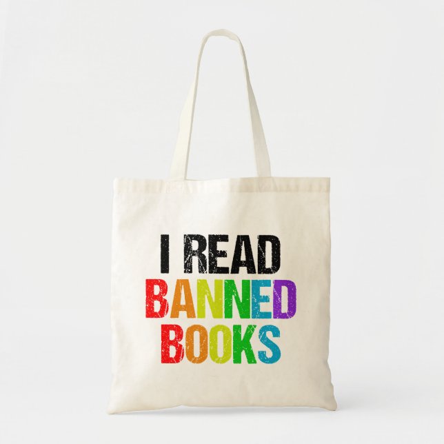 Tote Bag I Read Banned Books Rainbow (Devant)
