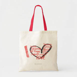 Tote Bag I rose de graffiti de coeur