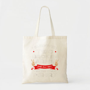 Tote Bag I Survived Two Broken Arms Bone Injury Cast Recove