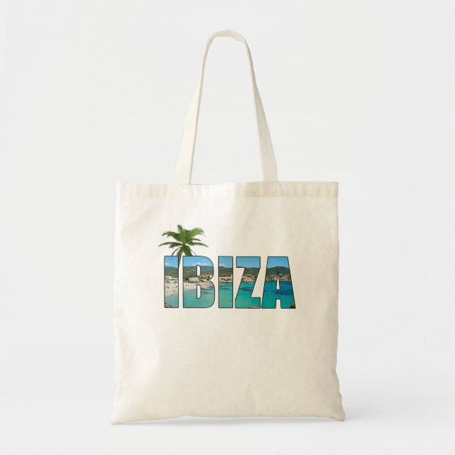 Tote Bag Ibiza Espana Beach Palm Tree Destination Gi (Devant)