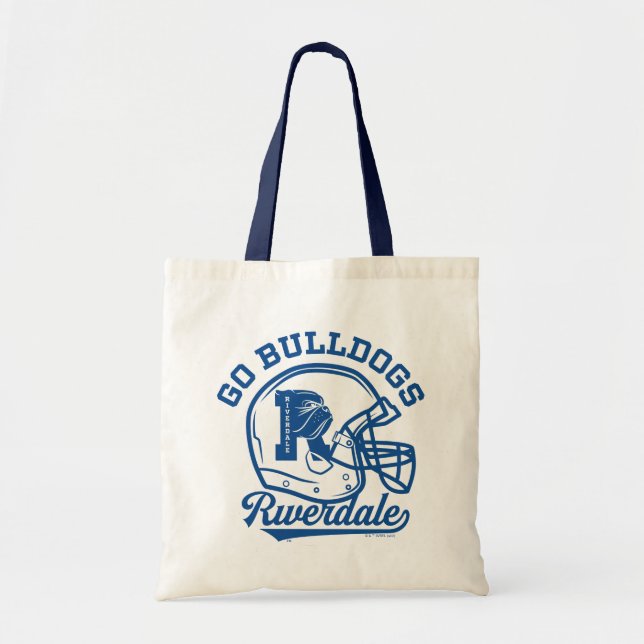 Tote Bag Icône de casque de football Go Bulldogs (Devant)