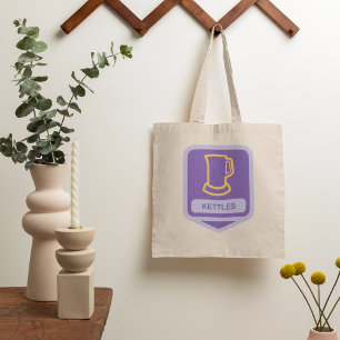Tote Bag Icône de Chaudrons Modernes Violets et Jaunes