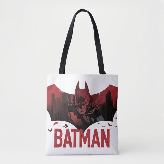 Tote Bag Icône gotham de Batman Crimson (Devant)