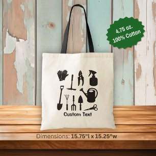 Tote Bag Icônes de jardinage en silhouette