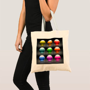Tote Bag Icônes de la sphère colorée brillante Boules Abstr