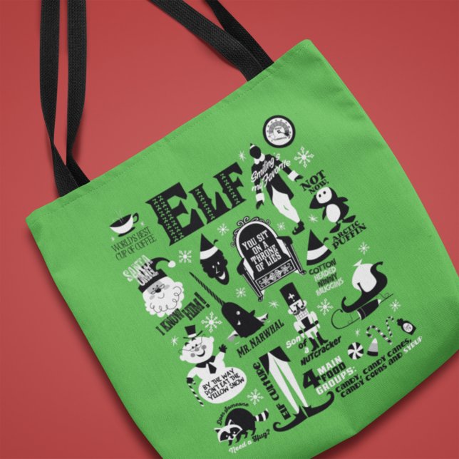 Tote Bag Icônes Elf et citations de films (Créateur téléchargé)