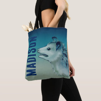 Tote Bag Icy Blue Feralcore Opossum Anxiety Bag