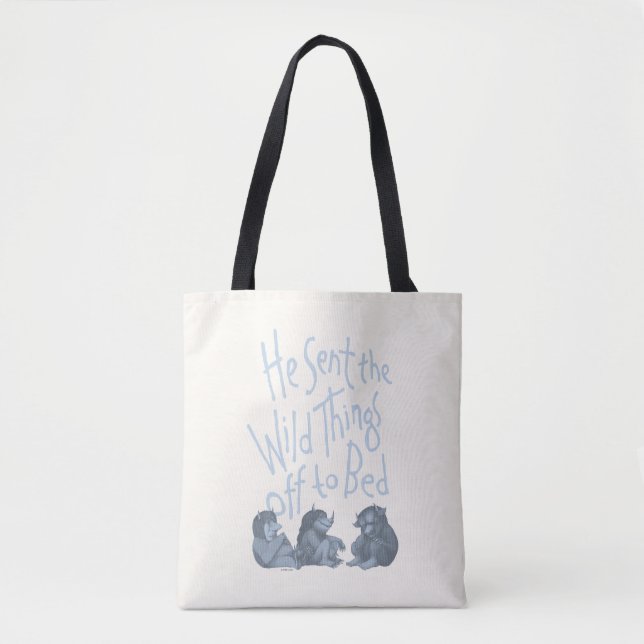 Tote Bag Il a envoyé des choses sauvages au lit - Bleu (Devant)