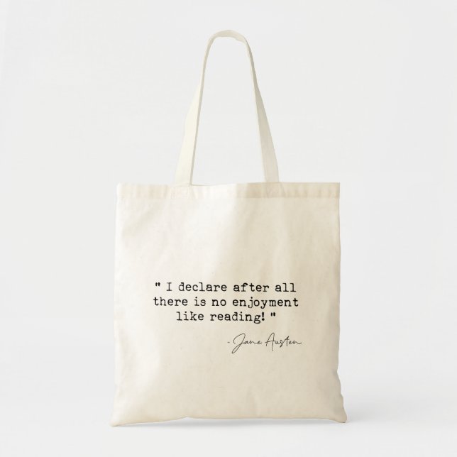 Tote Bag Il n'y a pas de plaisir à lire Jane Austen (Devant)