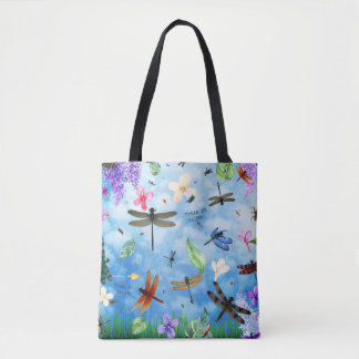 Tote Bag Il y ait conception lunatique de libellule de