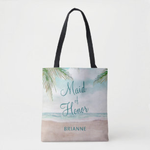 Tote Bag Île Breeze Plage peinte Scène Maid of Honor