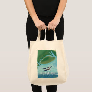 Tote Bag Île de Mersia, affiche de voyage de style vintage 