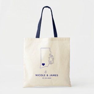 Tote Bag Île de Rhode épousant la carte bienvenue