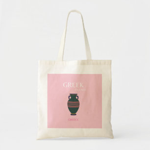 Tote Bag Îles grecques, Grèce, Preppy, rose