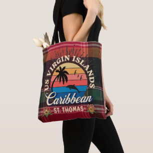 Tote Bag Îles Vierges américaines St. Thomas USVI Madras Tr