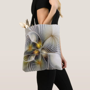 Tote Bag Illusion d'optique abstrait 3D fractal avec profon