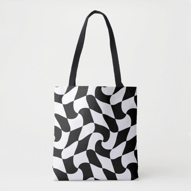 Tote Bag illusion optique noir et blanc (Devant)