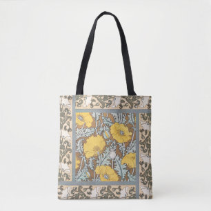 Tote Bag Illustration Art Nouveau Poppy Fleur Jaune