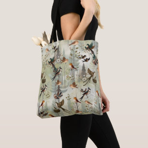 Tote Bag Illustration artistique d'oiseaux simplistes de st