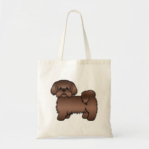 Tote Bag Illustration Brown Chih Tzu Cute Cartoon Chien 