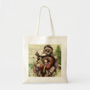 Tote Bag Illustration classique de l'arbre du Père Noël joy