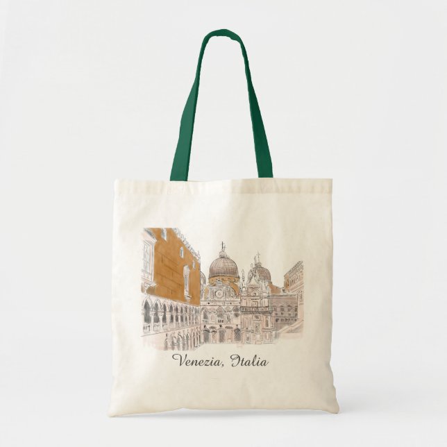 Tote Bag Illustration couleur originale du Carré Venice St  (Devant)