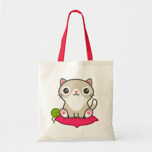Tote Bag Illustration Cute Kitty