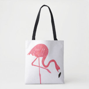 Tote Bag Illustration d'aquarelle de Flamants roses roses m